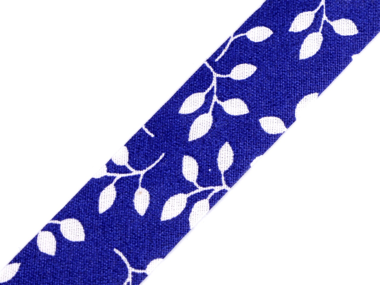 Textillux.sk - produkt Šikmý prúžok bavlnený s kvetmi šírka 20 mm zažehlený - 860249/10 modrá