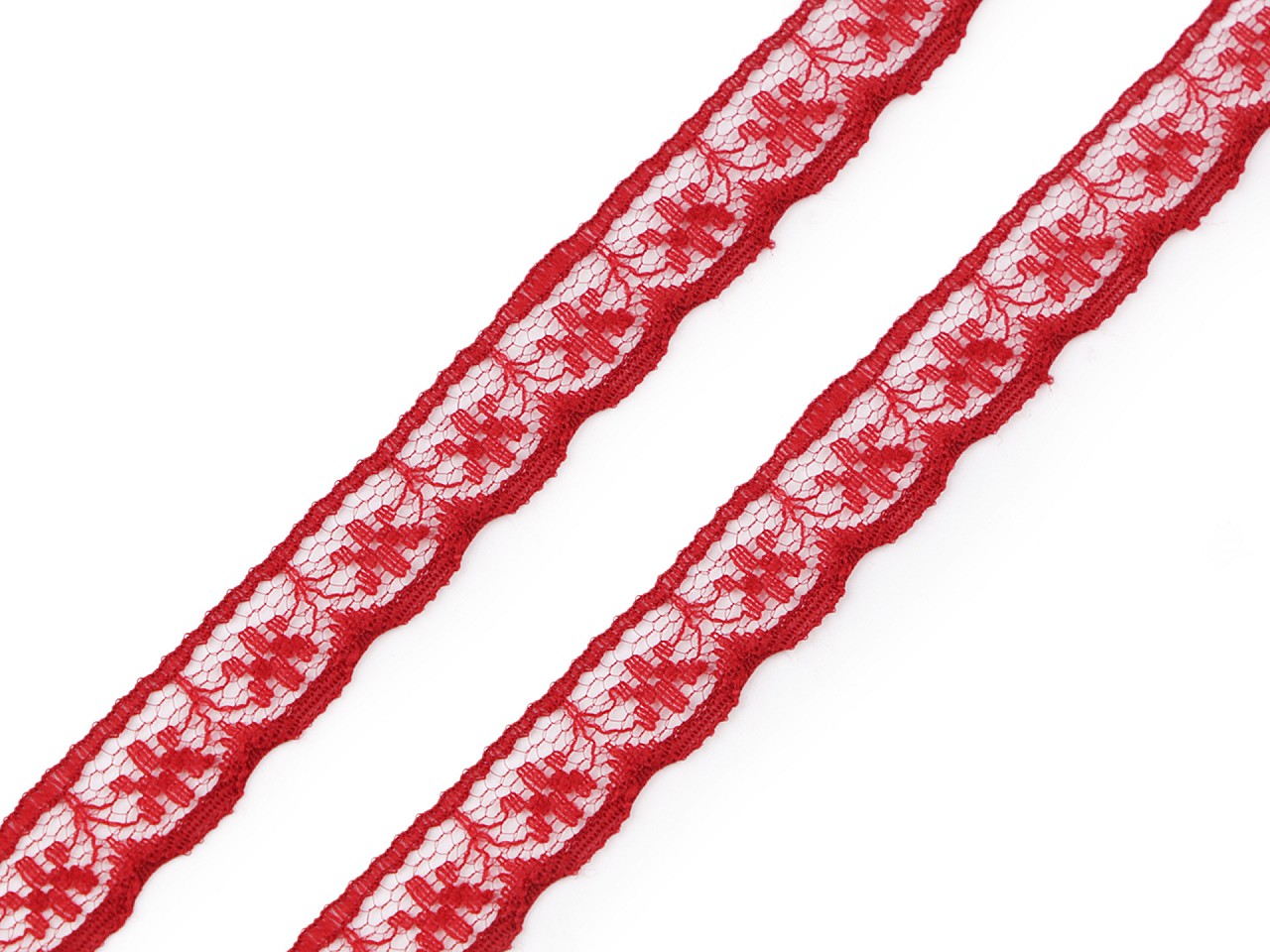 Textillux.sk - produkt Silónová čipka šírka 12 mm - 2 červená