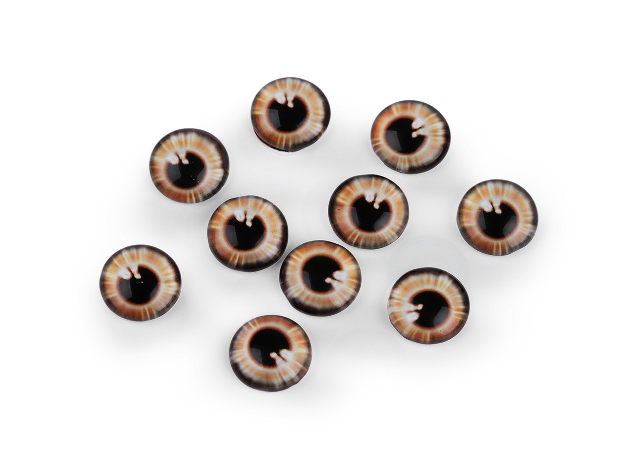 Textillux.sk - produkt Sklenené oči na nalepenie Ø10 a 12 mm - 3 (10 mm) hnedá