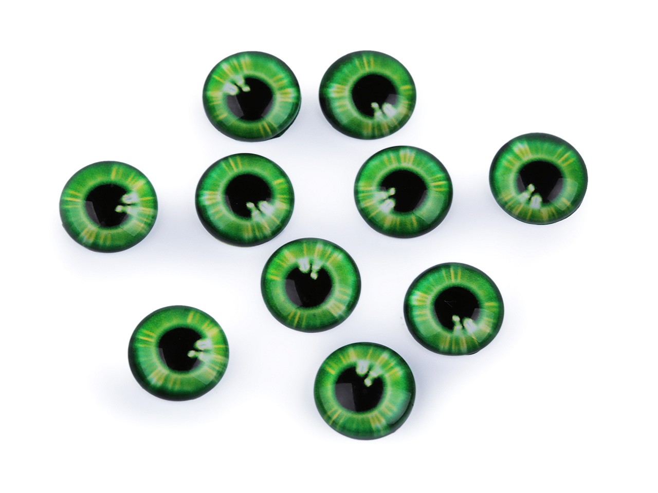 Textillux.sk - produkt Sklenené oči na nalepenie Ø10 a 12 mm - 4 (12 mm) zelená sv.