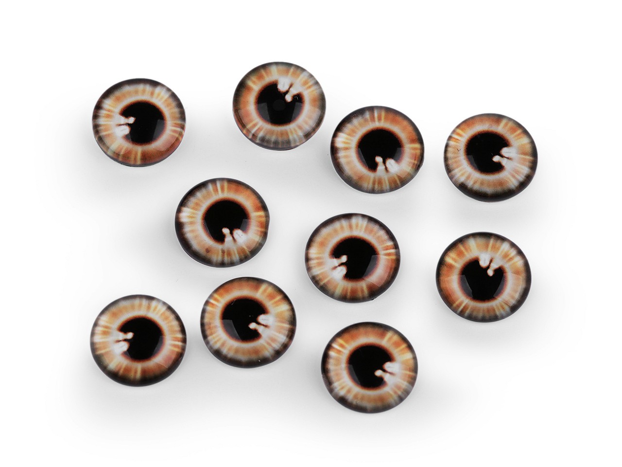 Textillux.sk - produkt Sklenené oči na nalepenie Ø10 a 12 mm - 6 (12 mm) hnedá