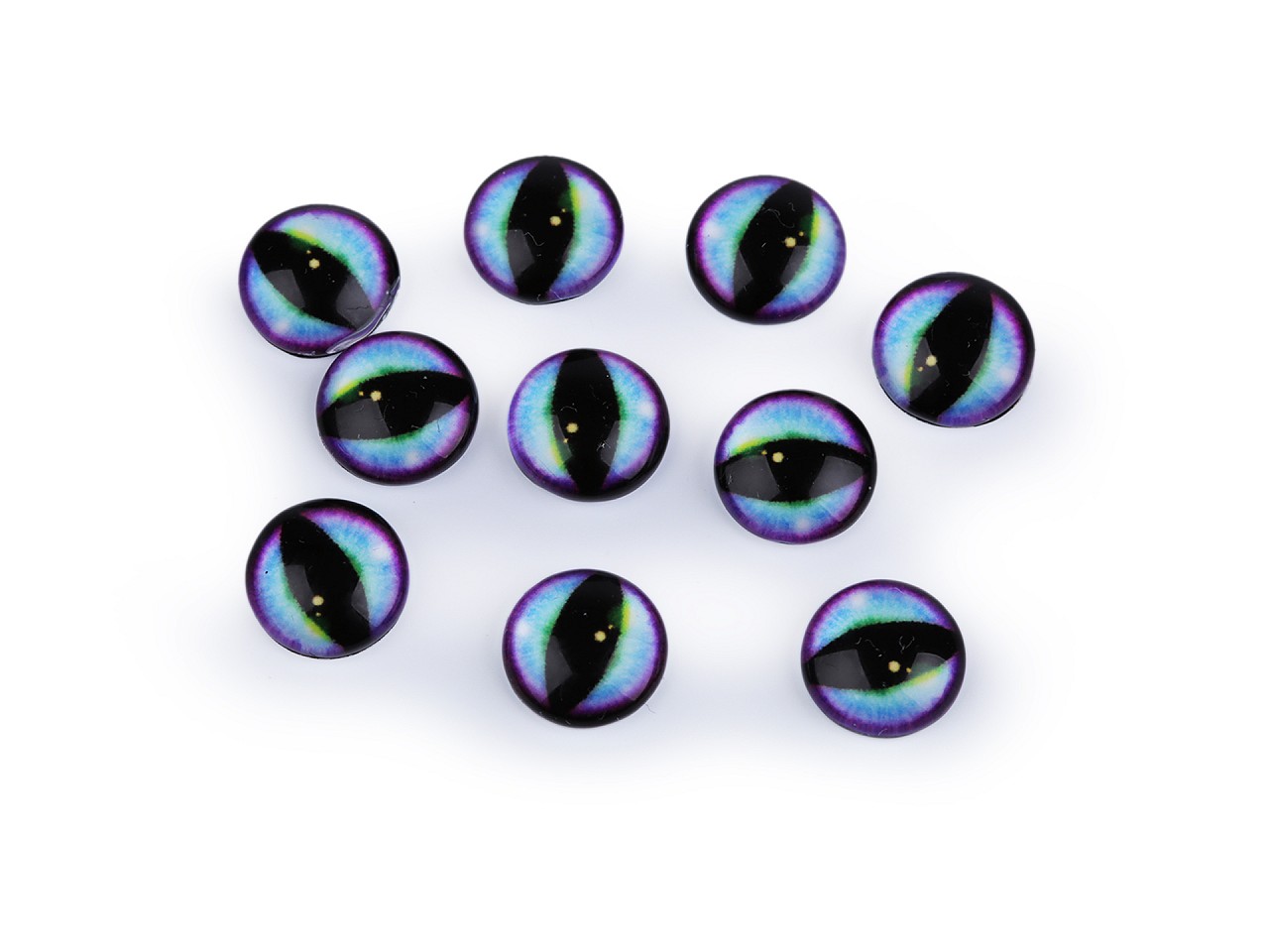 Textillux.sk - produkt Sklenené oči na nalepenie mačka, drak Ø10 a 12 mm - 2 (10 mm) modrá svetlá