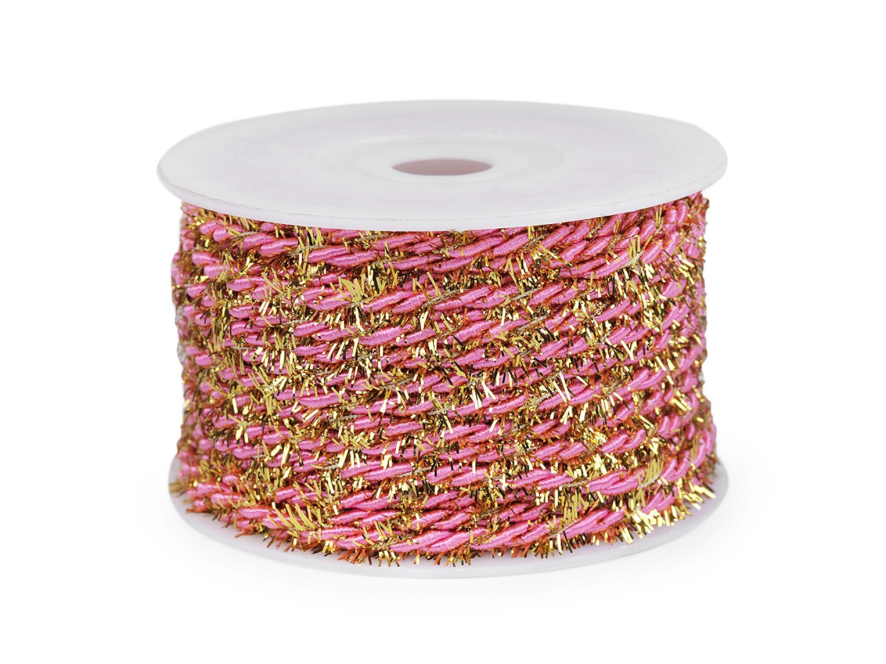 Textillux.sk - produkt Šnúra krútená s lurexovým efektom Ø3 mm - 5 pink zlatá