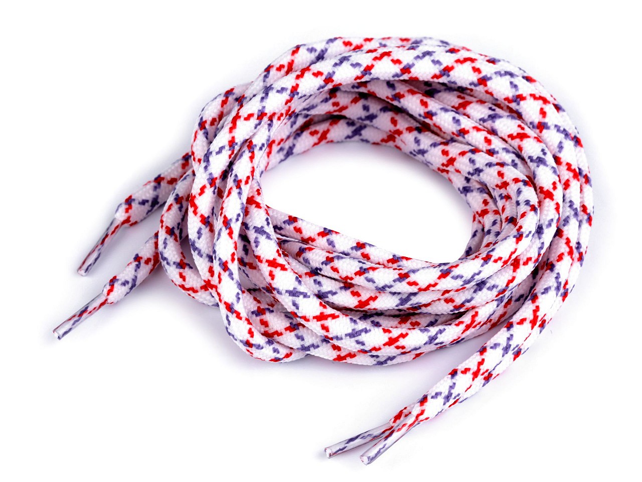 Textillux.sk - produkt Šnúrky do topánok, tenisiek, mikín dĺžka 130 cm - 1 bielo červená modrá