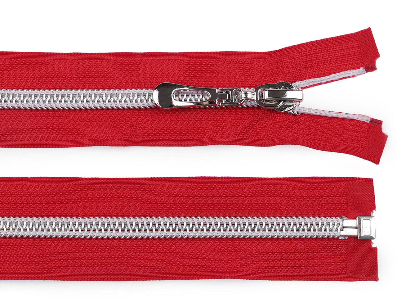Textillux.sk - produkt Špirálový zips so striebornými zúbkami šírka 7 mm dĺžka 80 cm - 148 červená