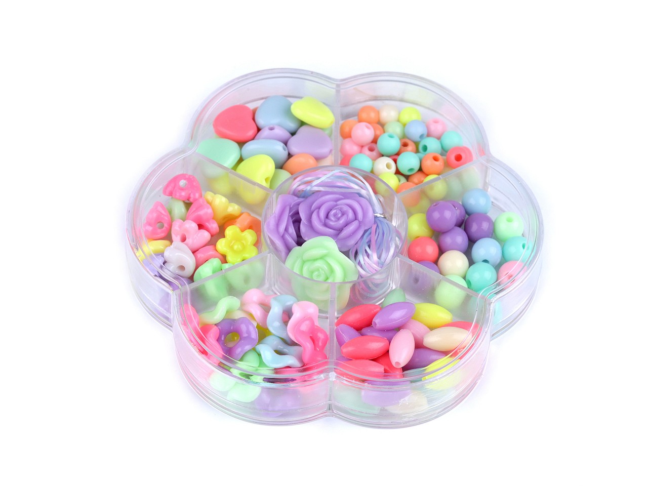 Textillux.sk - produkt Súprava plastových korálikov s gumičkou v boxe