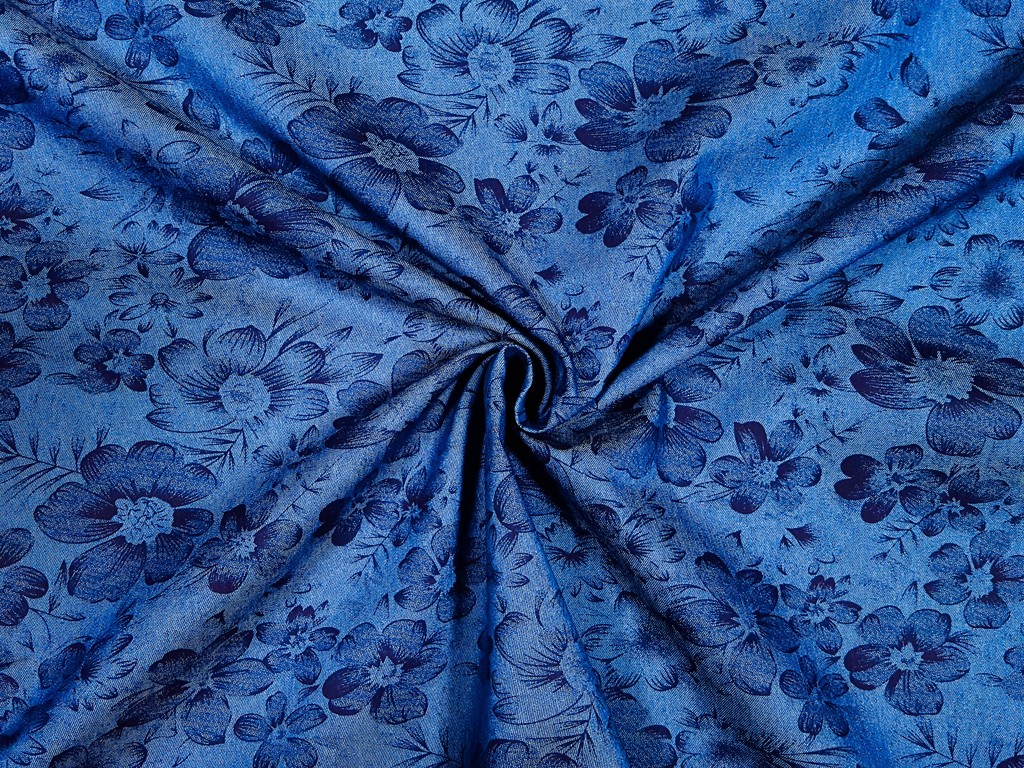 Textillux.sk - produkt Tenká rifľovina s veľkým kvetom 160 cm