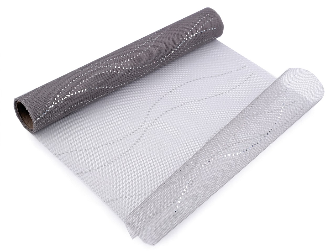Textillux.sk - produkt Tyl dekoračný šírka 36 cm s AB efektom - 3 šedá