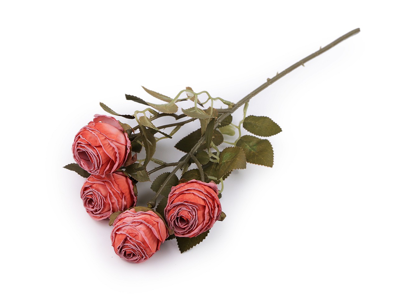 Textillux.sk - produkt Umelá kytica ruže - 5 korálová svetlá