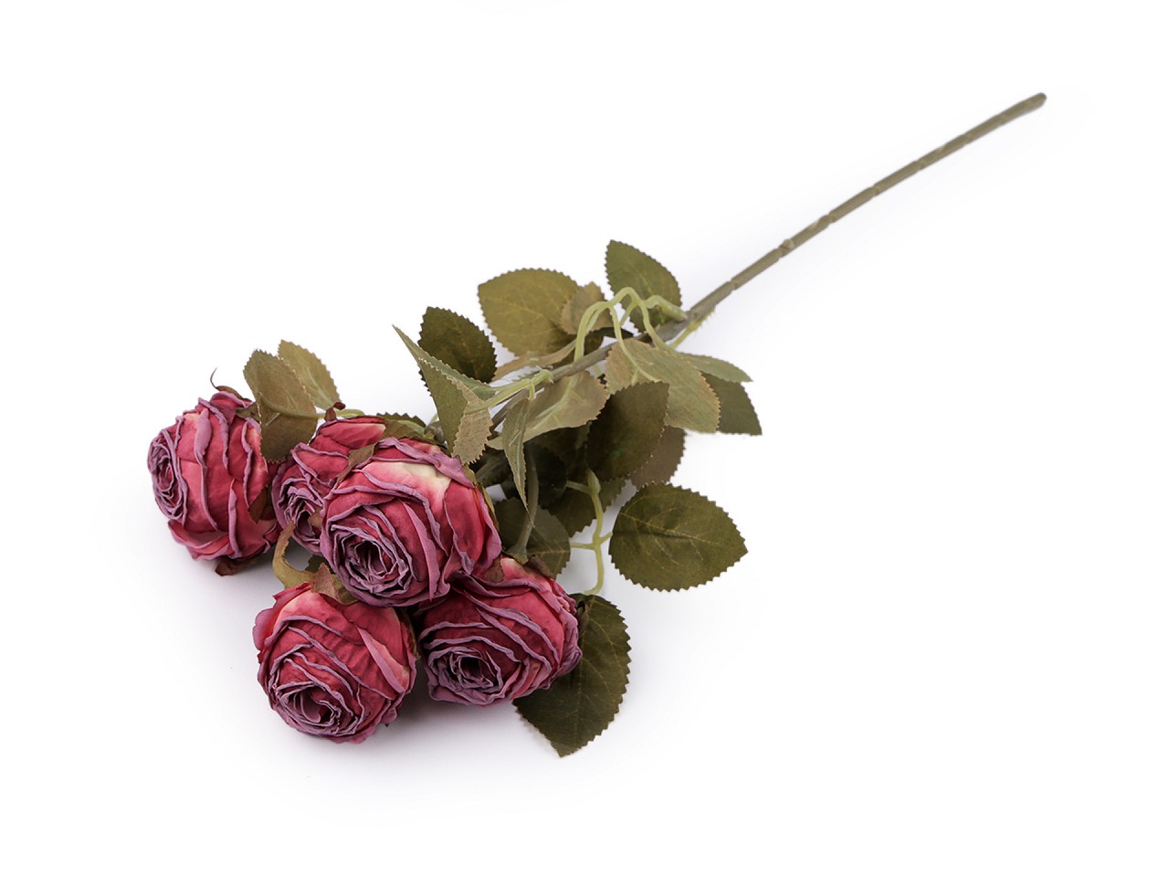 Textillux.sk - produkt Umelá kytica ruže - 7 červená karmínová
