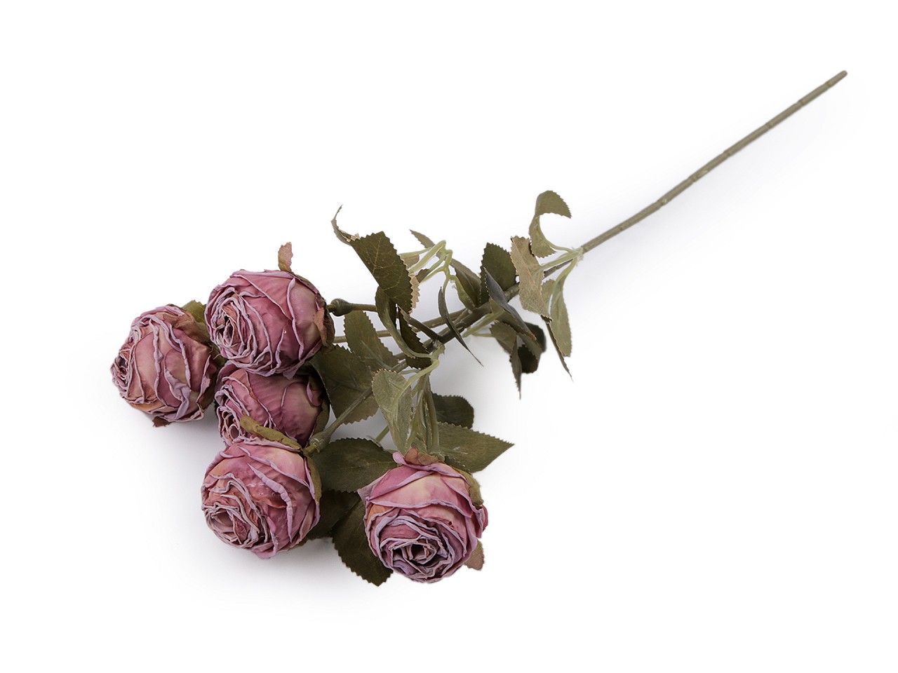 Textillux.sk - produkt Umelá kytica ruže - 9 starofialová