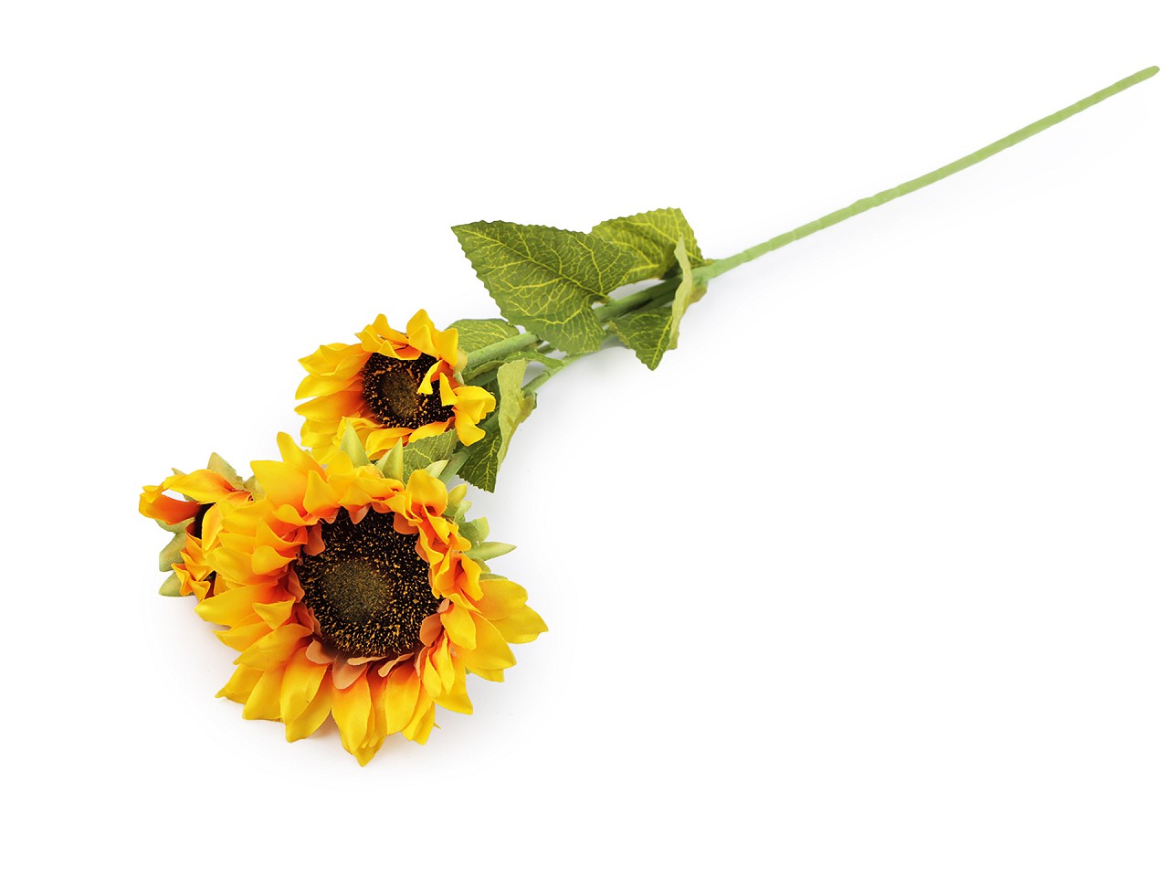 Textillux.sk - produkt Umelá slnečnica s tromi kvetmi - 1 oranžovožltá