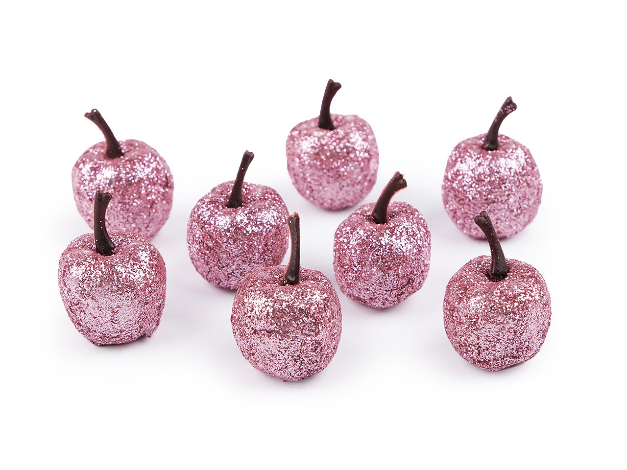 Textillux.sk - produkt Umelé jabĺčka s glitrami - 3 ružová sv.