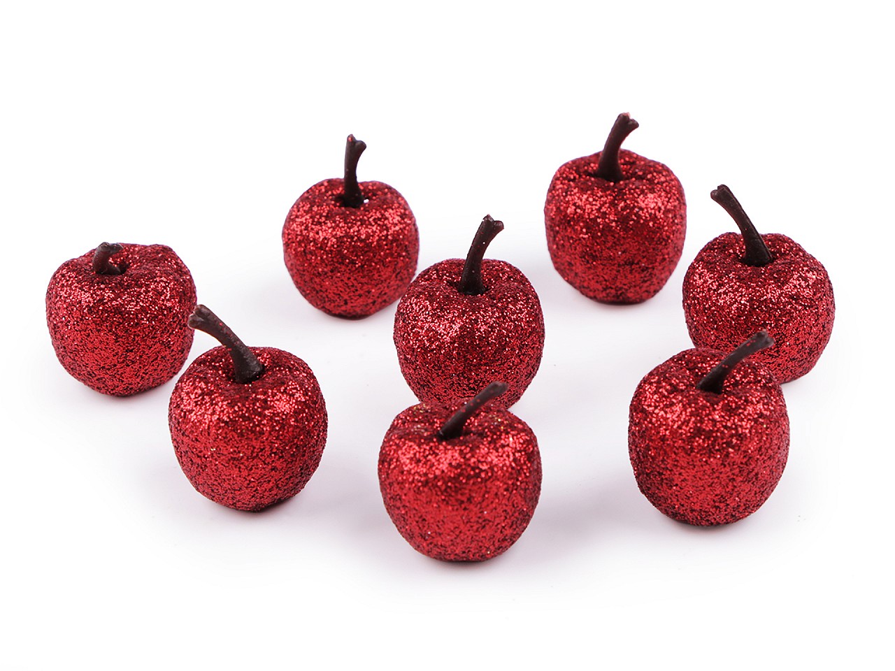 Textillux.sk - produkt Umelé jabĺčka s glitrami - 4 červená