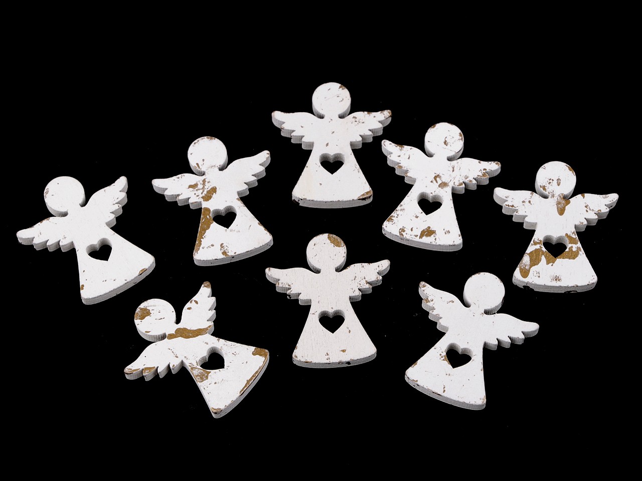 Textillux.sk - produkt Vianočný drevený anjel, hviezda na nalepenie - 1 biela anjel