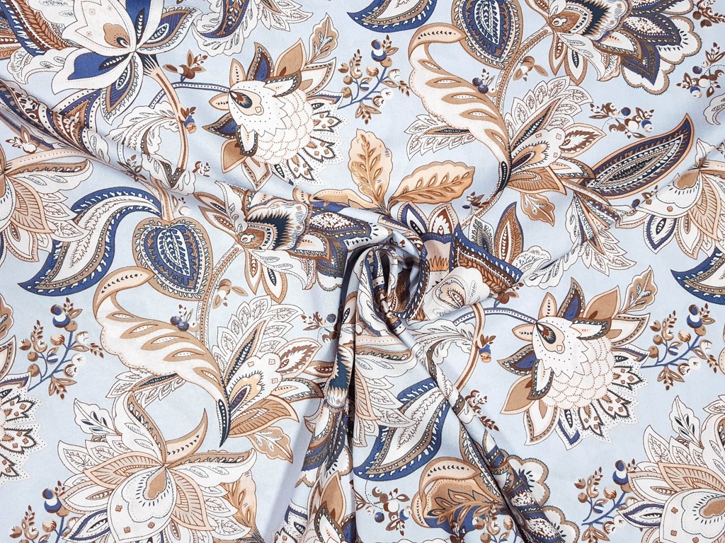 Textillux.sk - produkt Viskózová šatovka hnedý kvetinový ornament 140 cm