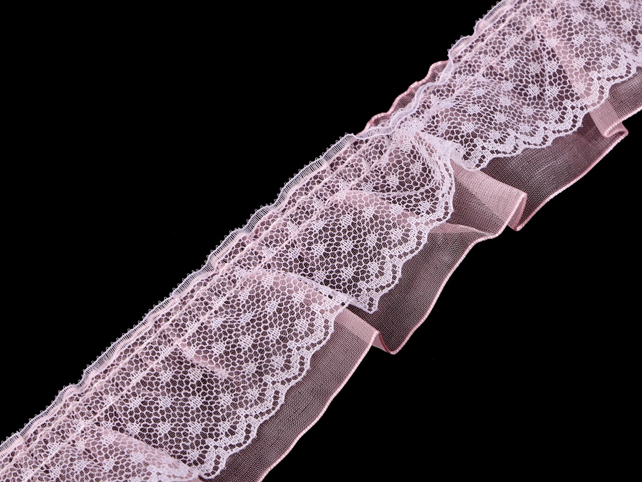 Textillux.sk - produkt Volánik čipkový dvojitý šírka 40 mm - 2 ružová sv.