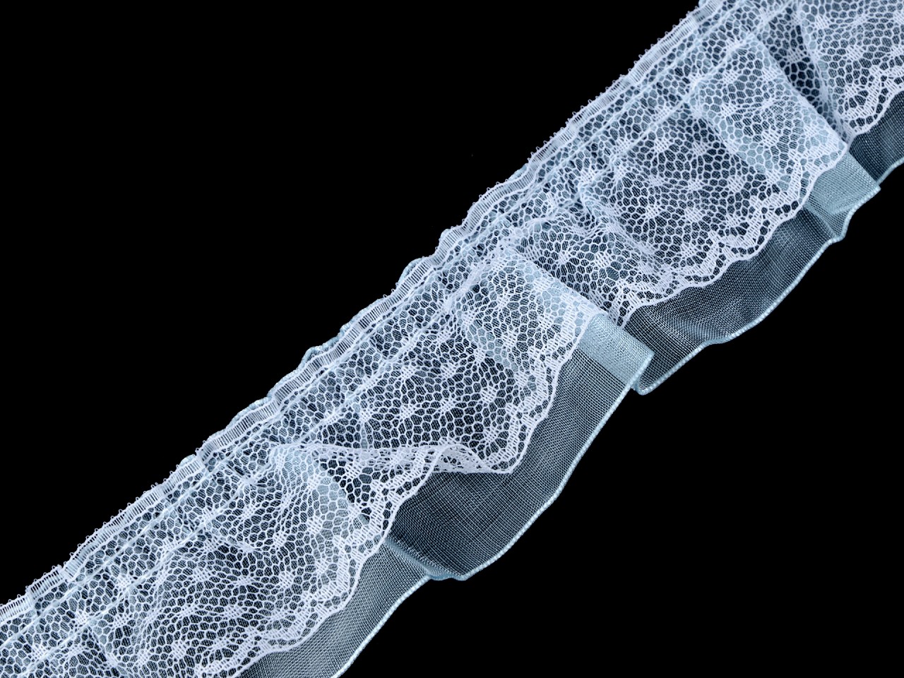 Textillux.sk - produkt Volánik čipkový dvojitý šírka 40 mm - 3 modrá svetlá