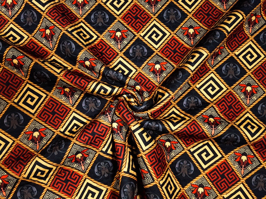 Textillux.sk - produkt Žakardový úplet kráľovský orament 145cm - 1- kráľovský ornament, pestrofarebná