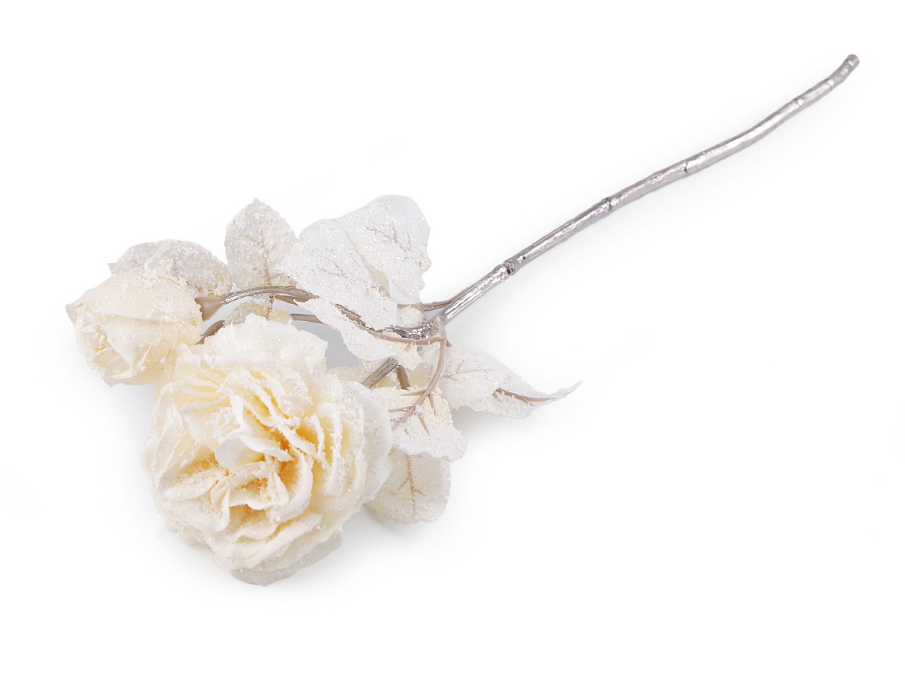 Textillux.sk - produkt Zimná umelá ruža srienistá metalická