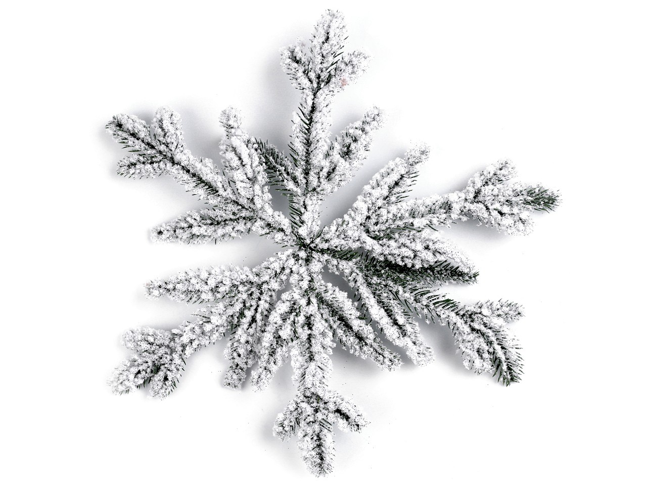 Textillux.sk - produkt Zimný dekoračný kvet / vločka zasnežená - 1 zelená