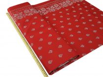 Textillux.sk - produkt Bavlnená krojová látka s bordúrou šírka 140 cm - 1- 1053 červená