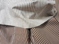 Textillux.sk - produkt 100% bavlnená látka pásik hnedo-biely šírka 150 cm