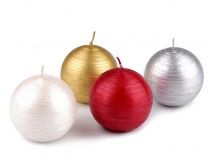 Textillux.sk - produkt Adventná / vianočná sviečka guľa metalický lesk Ø6 cm