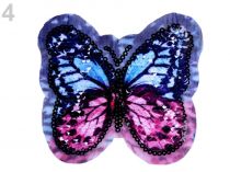 Textillux.sk - produkt Aplikácia motýľ s obojstrannými flitrami - 4 fialová sv. modrá