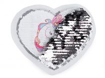 Textillux.sk - produkt Aplikácia srdce s jednorožcom / Happy day s obojstrannými flitrami