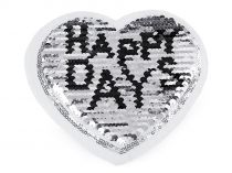 Textillux.sk - produkt Aplikácia srdce s jednorožcom / Happy day s obojstrannými flitrami