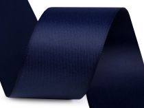 Textillux.sk - produkt Atlasová hodvábna stuha obojlíca šírka 40 mm matná - 416 modrá tmavá