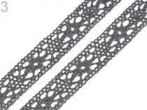 Textillux.sk - produkt Bavlnená čipka šírka 11 mm paličkovaná - 3 šedá
