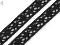 Textillux.sk - produkt Bavlnená čipka šírka 11 mm paličkovaná - 4 čierna