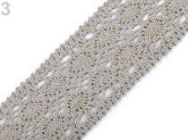 Textillux.sk - produkt Bavlnená čipka šírka 50 mm paličkovaná - 3 šedobežová