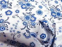 Textillux.sk - produkt Bavlnená folklórna látka modrý ľudový vzor 160 cm