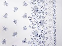Textillux.sk - produkt Bavlnená krojová látka bordúra s bodkami 140 cm - 1-tmavomodrá bordúra s bodkami, biela