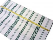 Textillux.sk - produkt Bavlnená krojová látka na chalupu šírka 140 cm - 2- 2117 zelený vzor, bielo-maslová