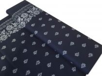 Textillux.sk - produkt Bavlnená krojová látka s bordúrou šírka 140 cm - 4 - 1589 tmavo-modrá