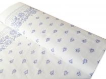 Textillux.sk - produkt Bavlnená krojová látka s bordúrou šírka 140 cm - 6- modrý kvet, biela