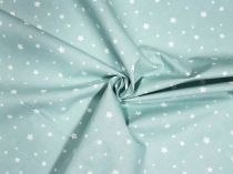 Textillux.sk - produkt Bavlnená látka biele hviezdy na pastelovom podklade 150 cm - 2- biele hviezdy, , mentolová