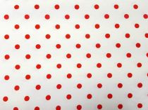 Textillux.sk - produkt Bavlnená látka bodka 9 mm šírka 150 cm - 2- červená bodka, biela 9 mm
