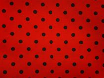 Textillux.sk - produkt Bavlnená látka bodka 6 mm šírka 140 cm - 6- čierna bodka, červená