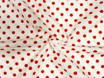 Textillux.sk - produkt Bavlnená látka bodka 9mm 140 cm - 16- červená bodka 9mm, biela