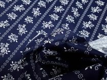 Textillux.sk - produkt Bavlnená látka bodkovaná kytička v pásoch 150 cm