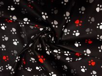 Textillux.sk - produkt Bavlnená látka červené labky 140cm - 2- červené labky, čierna