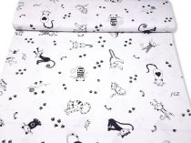 Textillux.sk - produkt Bavlnená látka čierno-biele mačky 150 cm