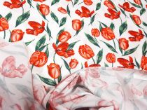 Textillux.sk - produkt Bavlnená látka digitálna tlač červené tulipány 150 cm