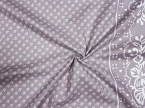 Textillux.sk - produkt Bavlnená látka drobná kvetinka s bodkami v bordúre 140 cm - 5- drobná kvetinka s bodkami, šedá
