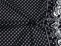 Textillux.sk - produkt Bavlnená látka drobná kvetinka s bodkami v bordúre 140 cm - 6- drobná kvetinka s bodkami, čierna